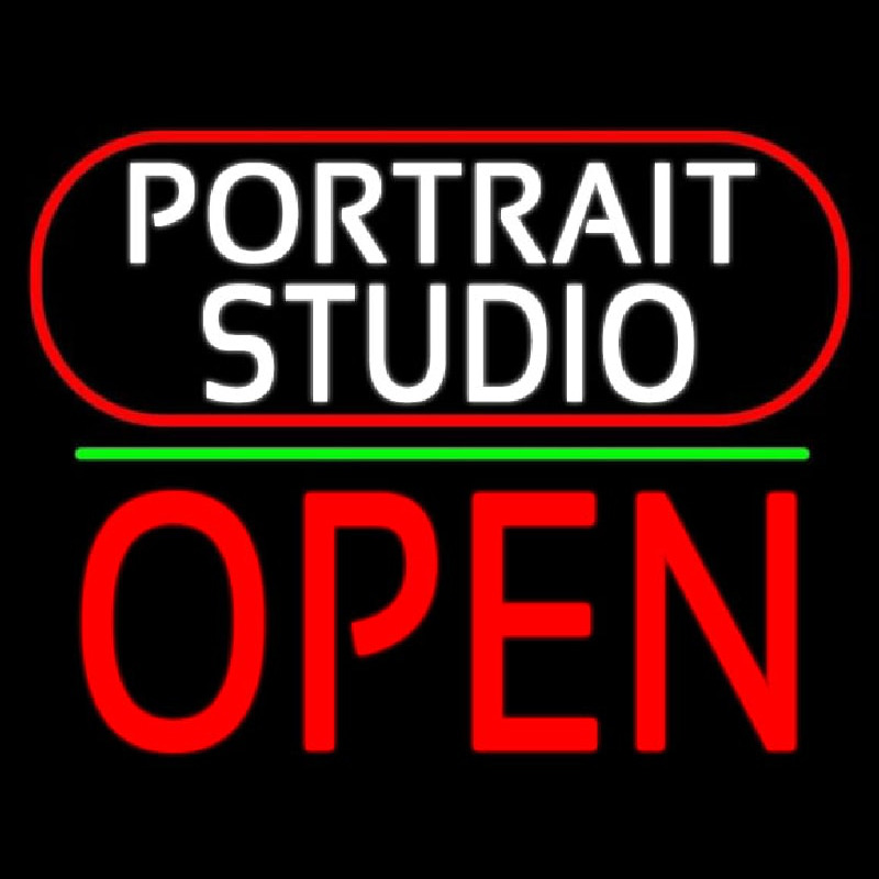 White Portrait Studio Open 2 Neonkyltti