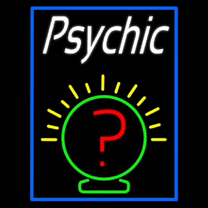 White Psychic Blue Border Neonkyltti