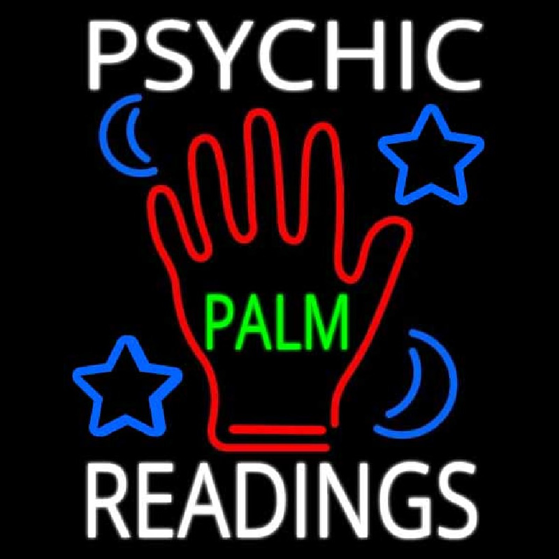 White Psychic Readings Green Palm With Logo Neonkyltti