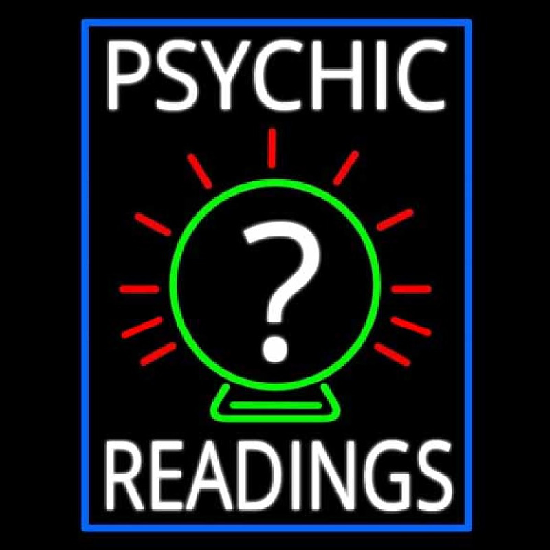 White Psychic Readings With Border Neonkyltti