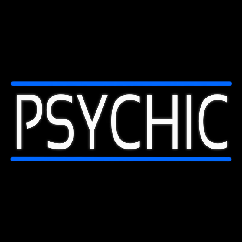 White Psychic With Blue Line Neonkyltti