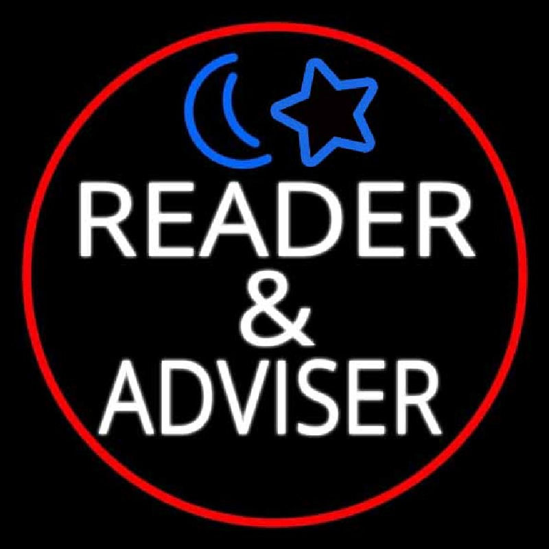 White Reader And Advisor Red Border Neonkyltti