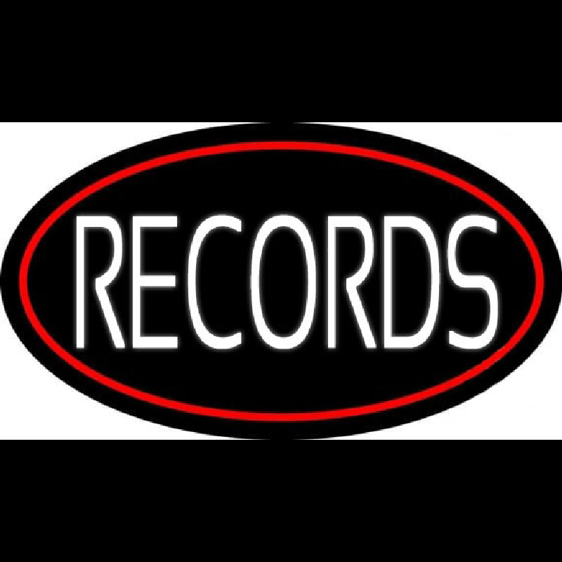 White Records Red Border Neonkyltti