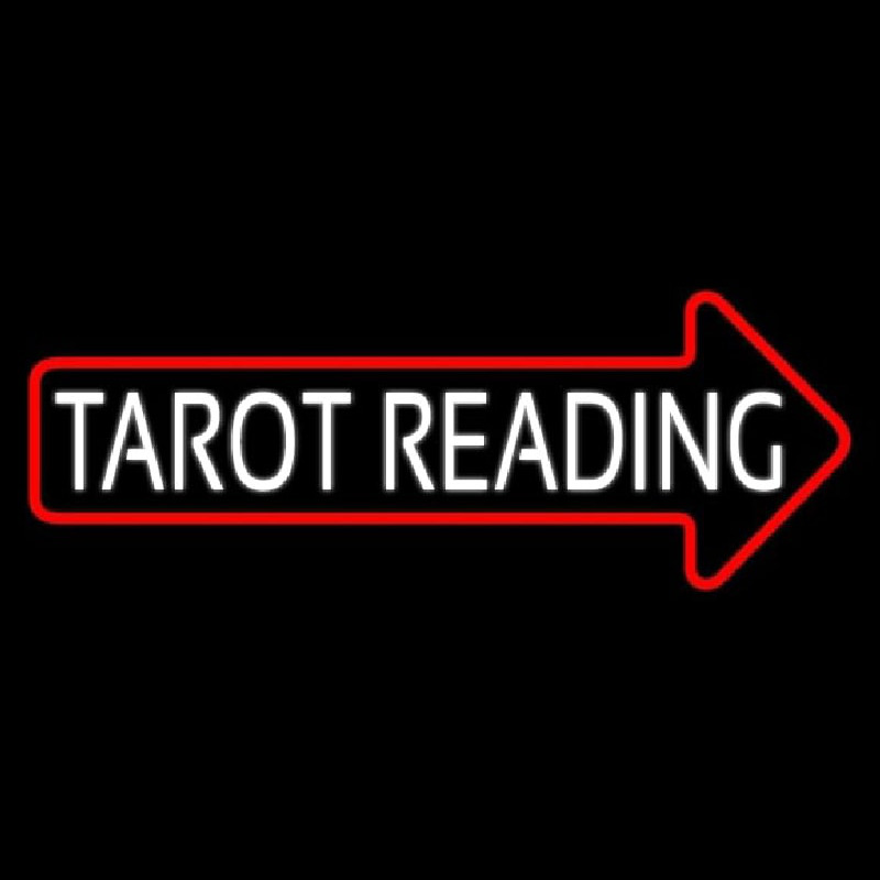 White Tarot Reading With Red Arrow Neonkyltti