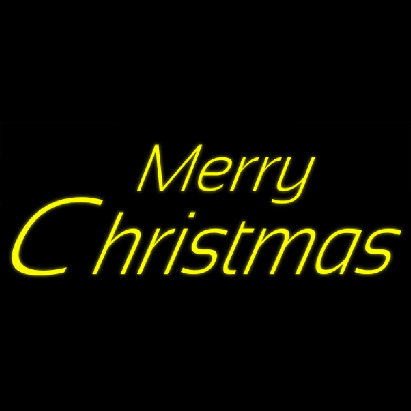 Yellow Cursive Merry Christmas Neonkyltti