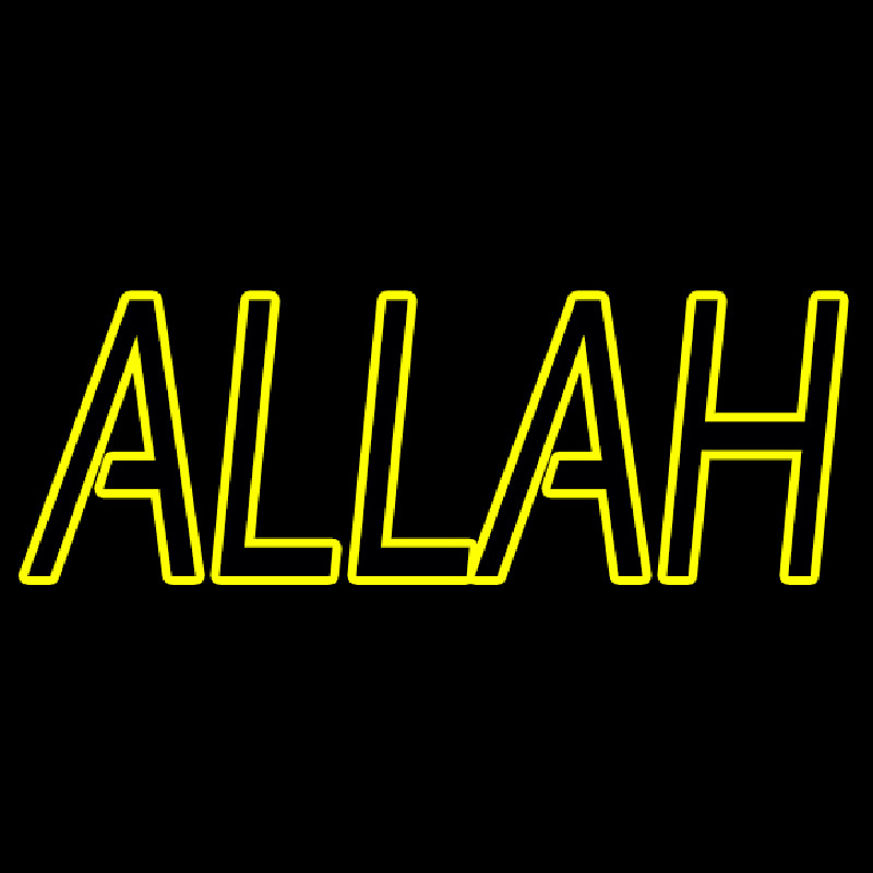 Yellow Double Stroke Allah Neonkyltti