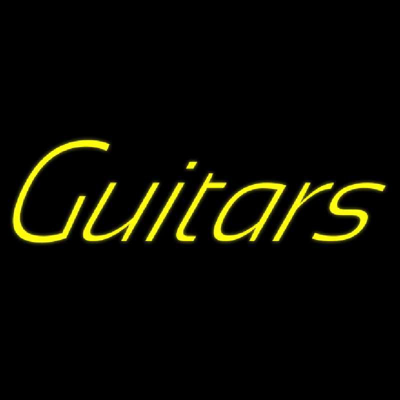 Yellow Guitars Cursive 1 Neonkyltti