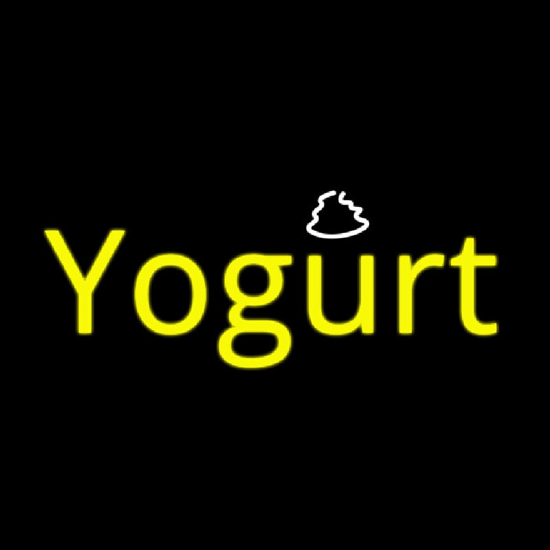 Yellow Horizontal Yogurt Neonkyltti