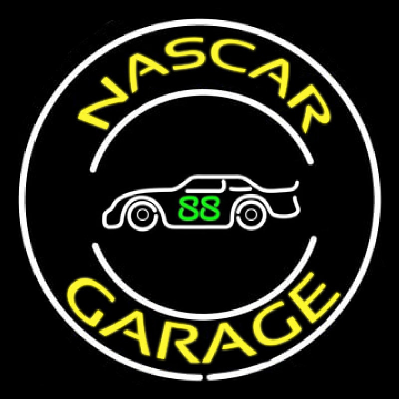 Yellow Nascar Garage Neonkyltti