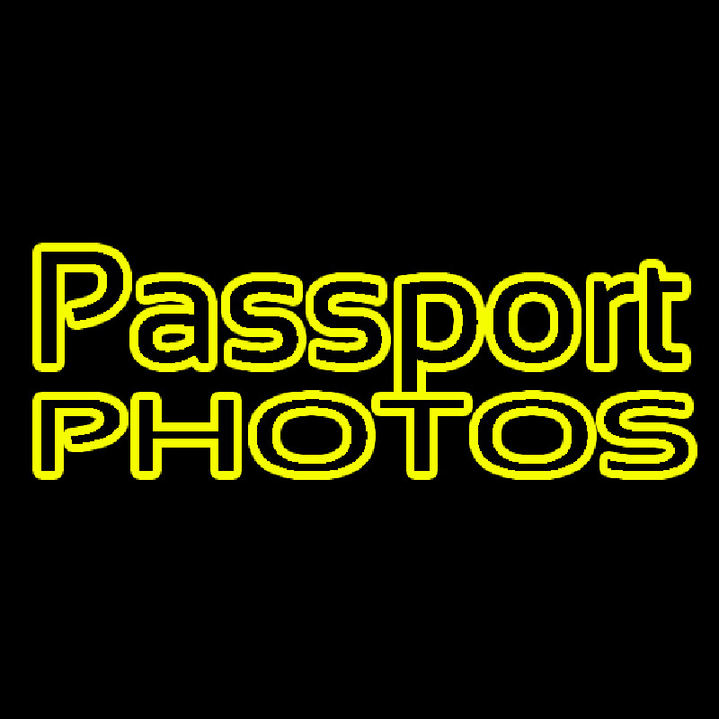 Yellow Passport Photos Block Neonkyltti