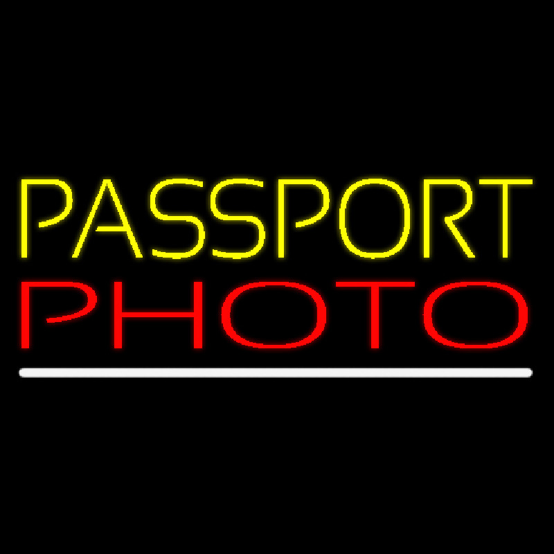 Yellow Passport Red Photo White Line Neonkyltti