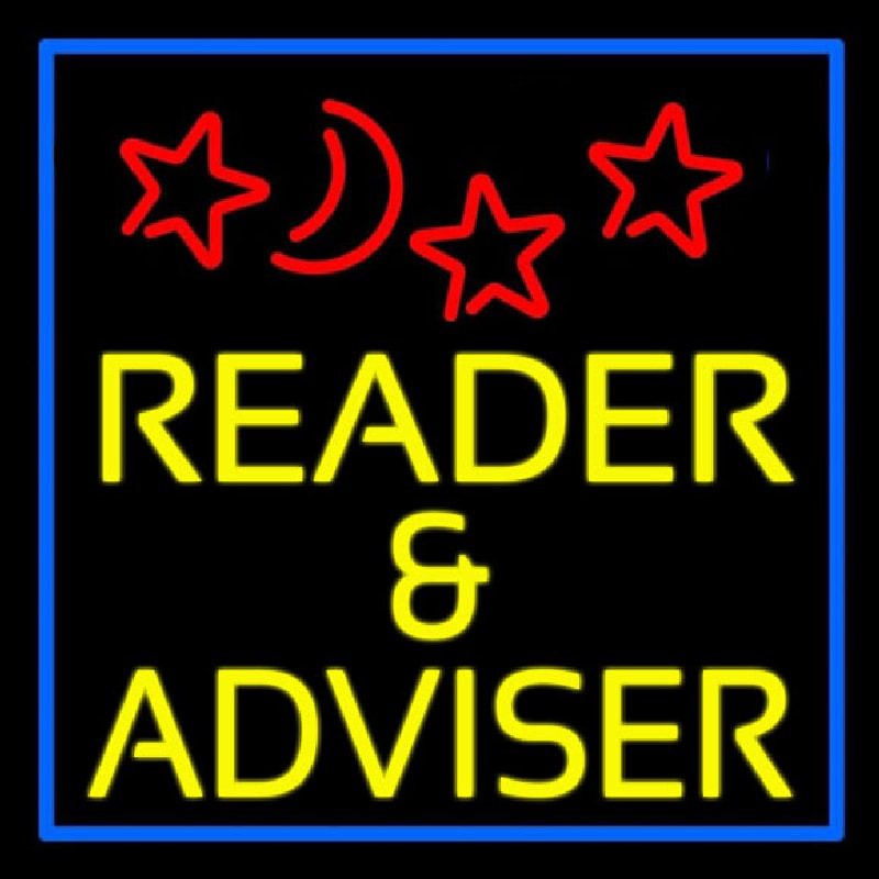 Yellow Reader And Advisor Blue Border Neonkyltti