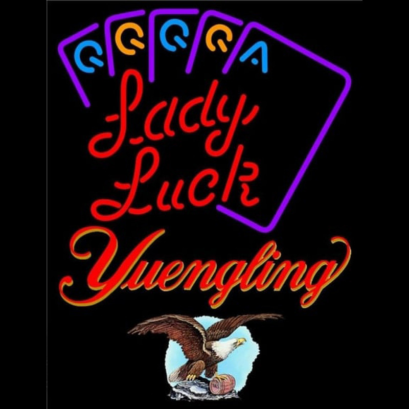 Yuengling Lady Luck Series Beer Sign Neonkyltti