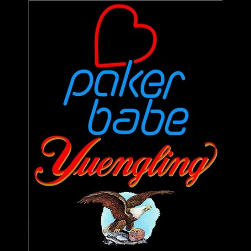 Yuengling Poker Girl Heart Babe Beer Sign Neonkyltti