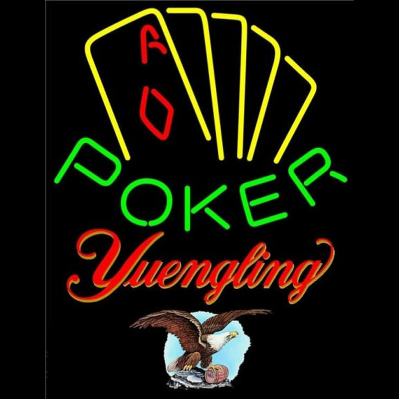 Yuengling Poker Yellow Beer Sign Neonkyltti