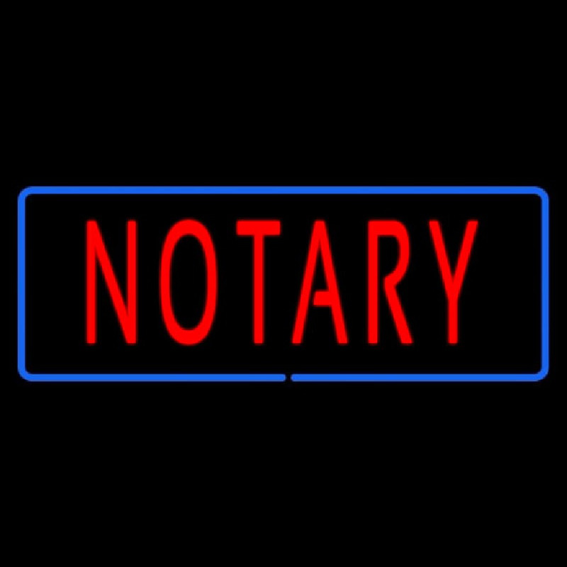 Red Notary Blue Border Neonkyltti