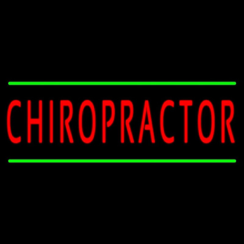 Red Chiropractor Green Lines Neonkyltti