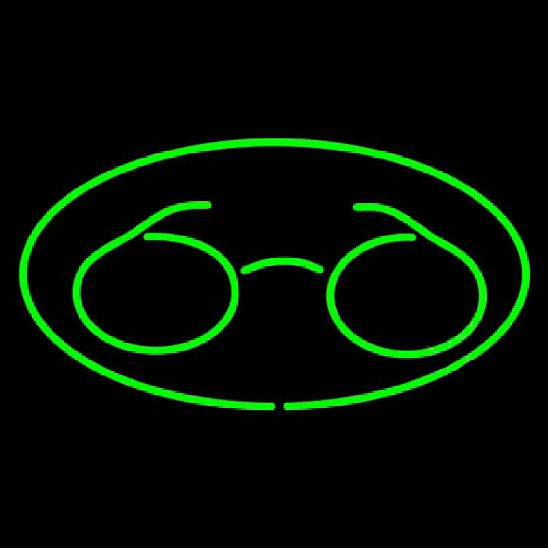 Glasses Logo Oval Green Neonkyltti