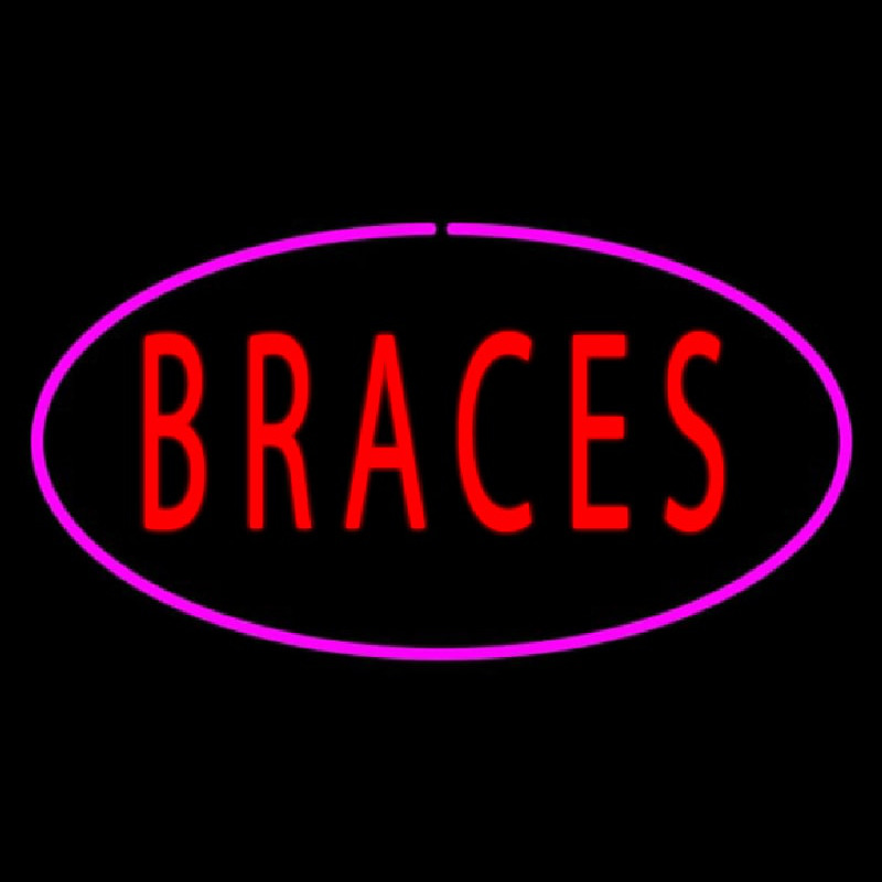 Braces Oval Pink Neonkyltti