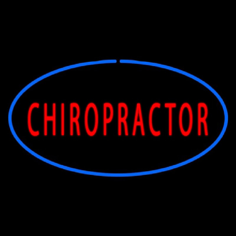 Red Chiropractor Oval Blue Neonkyltti