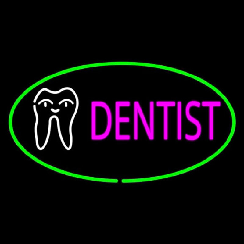 Pink Dentist Oval Green Neonkyltti