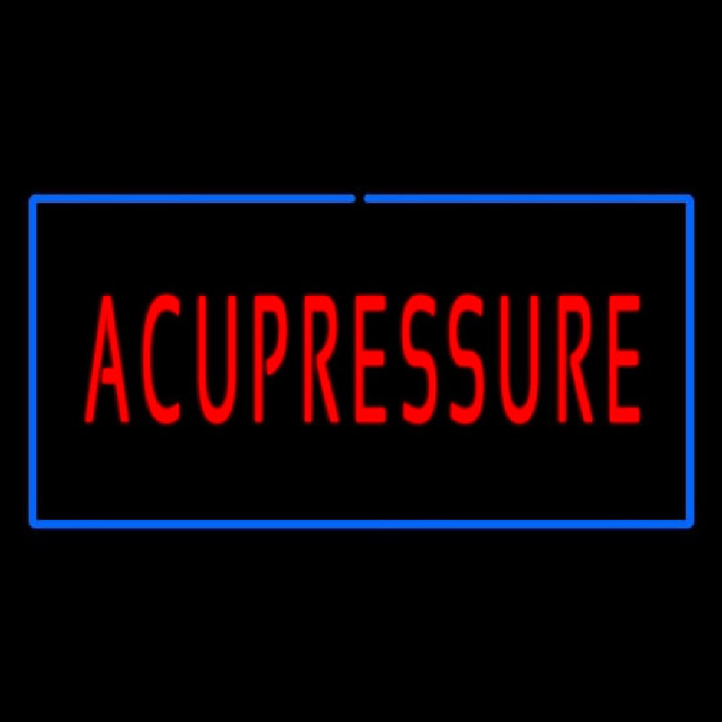 Red Acupressure Blue Border Neonkyltti