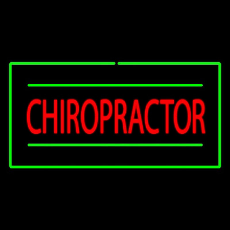 Chiropractor Rectangle Green Neonkyltti