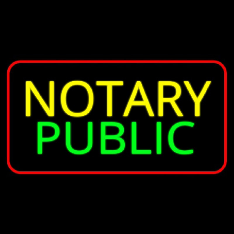 Notary Public Red Border Neonkyltti