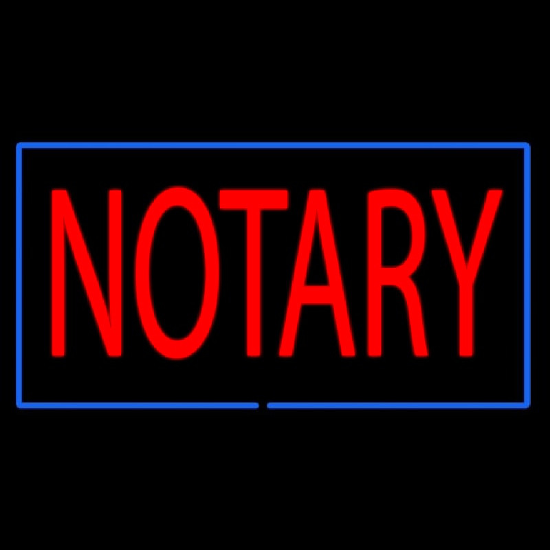 Red Notary Blue Border Neonkyltti