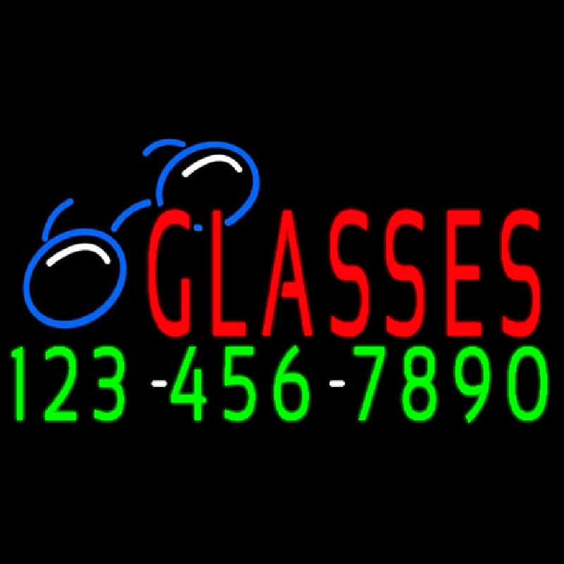 Red Glasses With Phone Number Neonkyltti