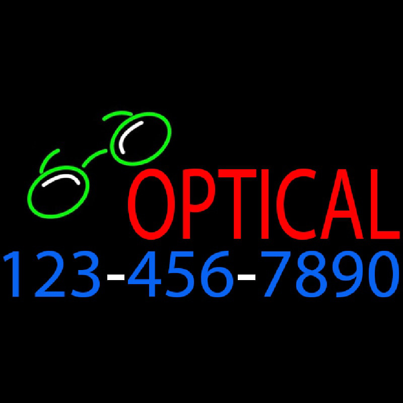 Red Optical With Phone Number Neonkyltti