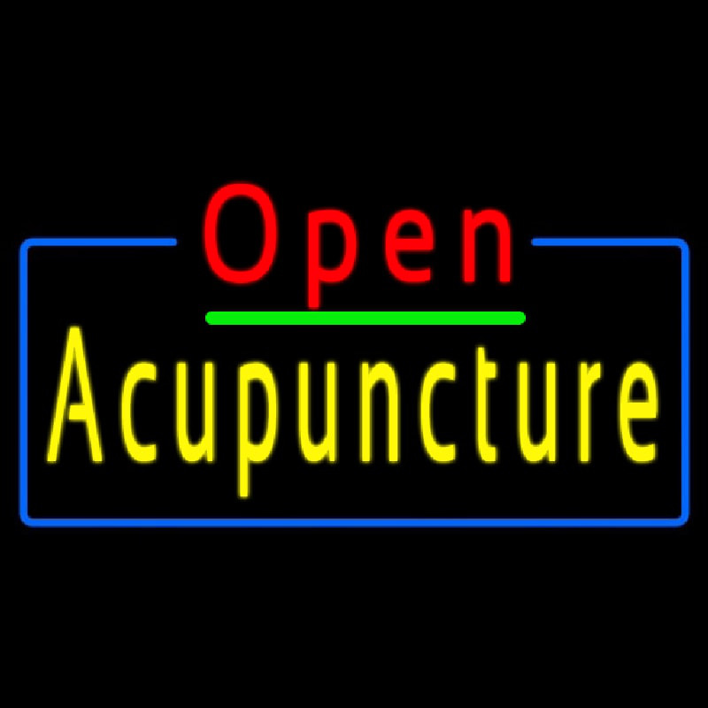 Red Open Acupuncture Blue Border Neonkyltti