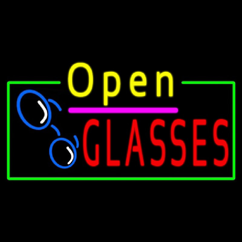 Yellow Open Glasses Logo Neonkyltti