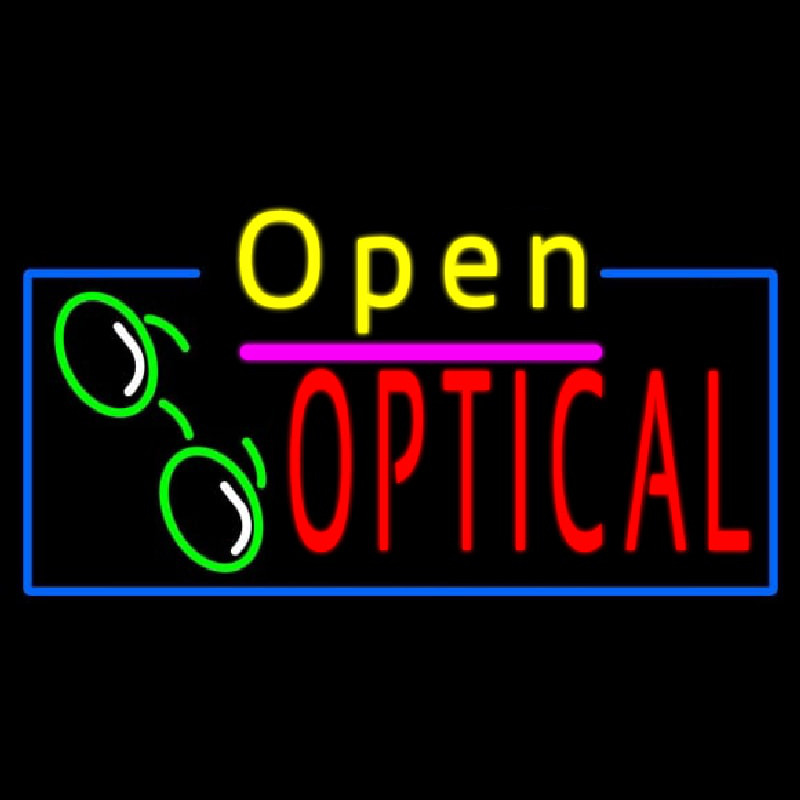 Yellow Open Red Optical Logo Neonkyltti