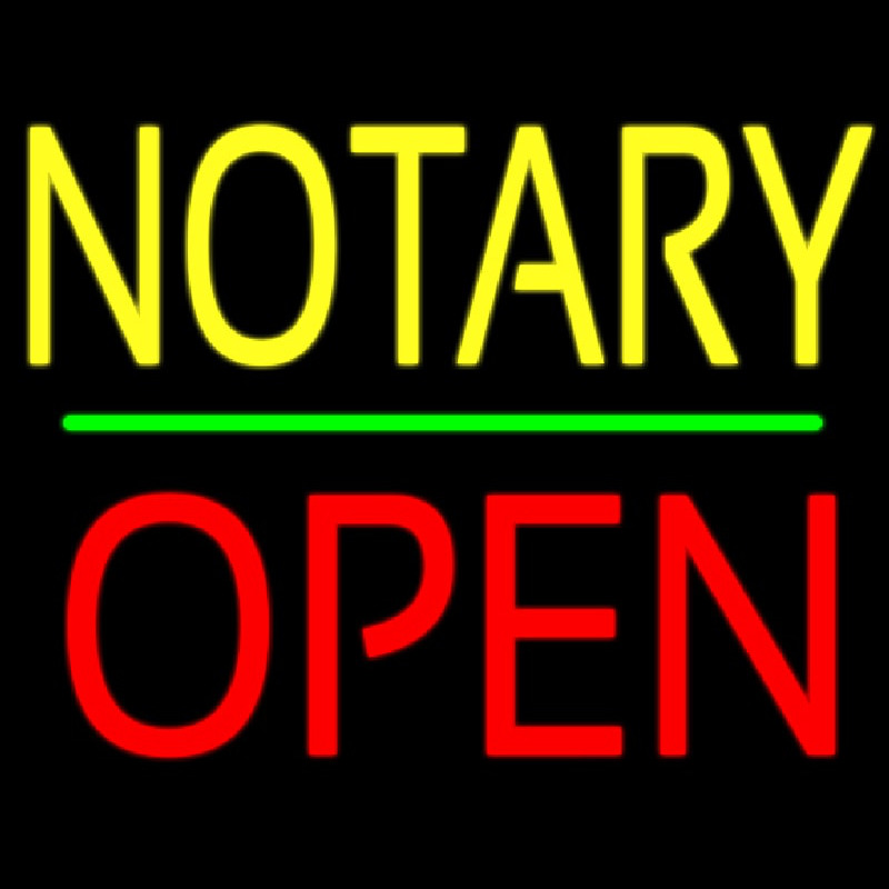 Notary Block Open Green Line Neonkyltti