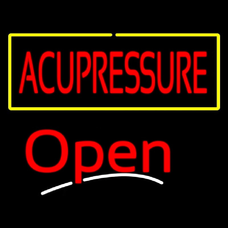 Red Acupressure Yellow Border White Line Open Neonkyltti