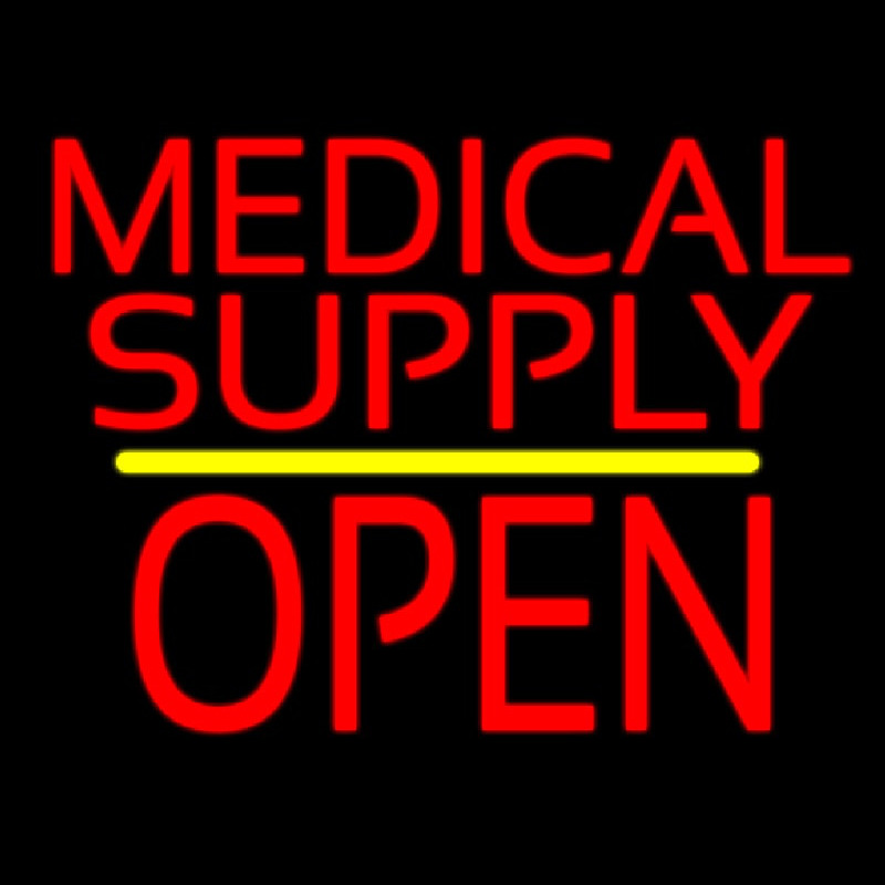 Medical Supply Block Open Yellow Line Neonkyltti