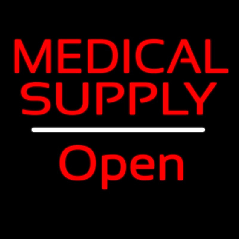 Medical Supply Open White Line Neonkyltti