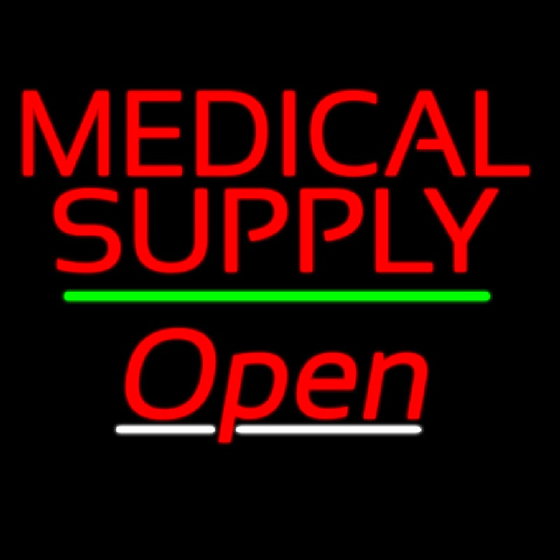 Medical Supply Open Green Line Neonkyltti