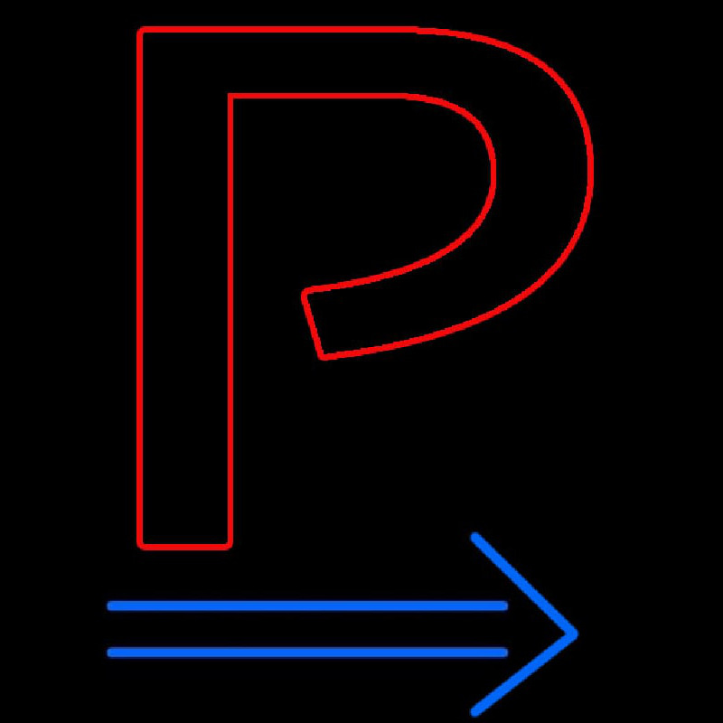 Parking P With Arrow Neonkyltti