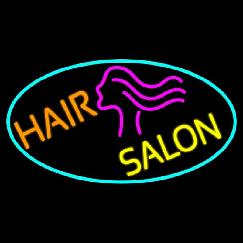 Hair Salon With Girl Logo Neonkyltti