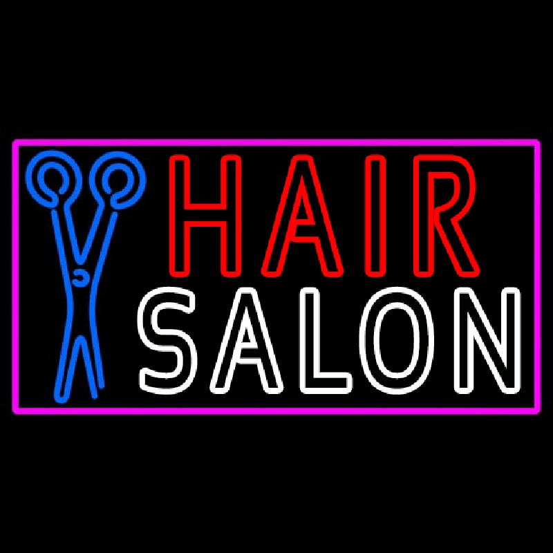 Hair Salon With Scissor Neonkyltti