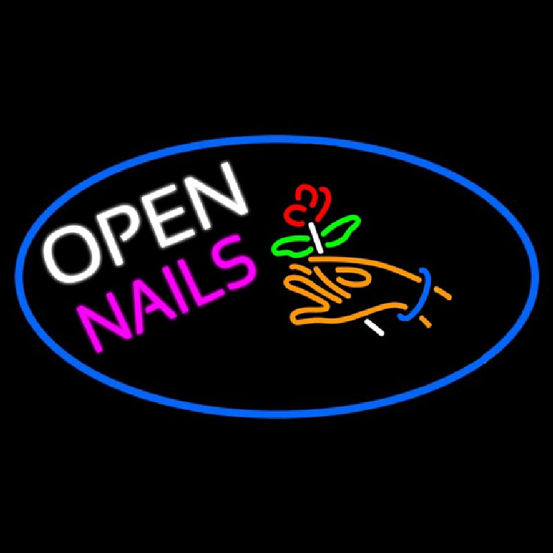 Nails Open Logo Neonkyltti