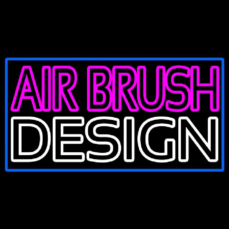 Pink Airbrush Design With Blue Border Neonkyltti