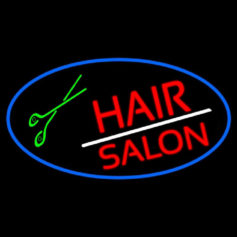 Red Hair Salon With Scissor Neonkyltti