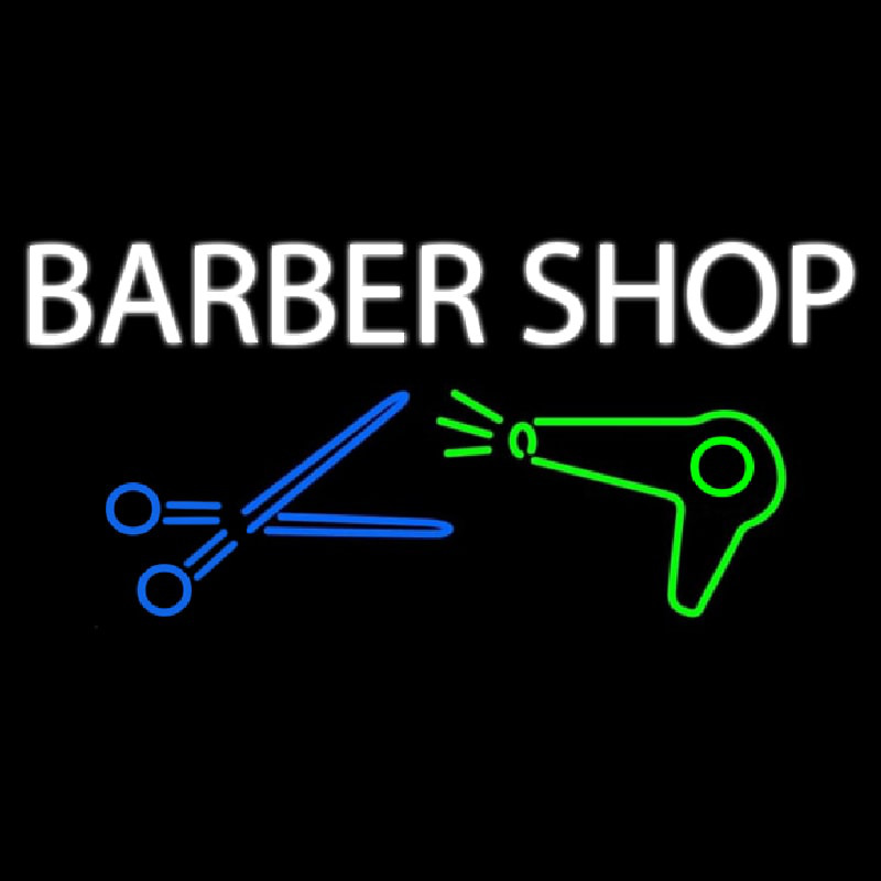 Barber Shop With Dryer And Scissor Neonkyltti