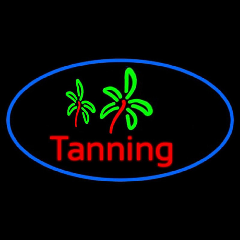 Red Tanning With Palm Tree Neonkyltti