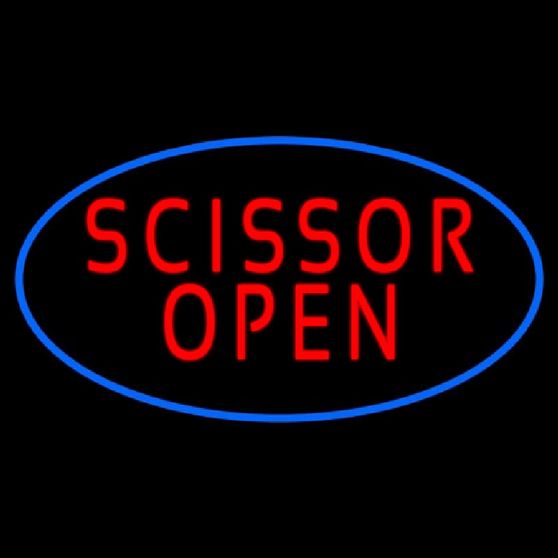 Scissor Open With Blue Border Neonkyltti