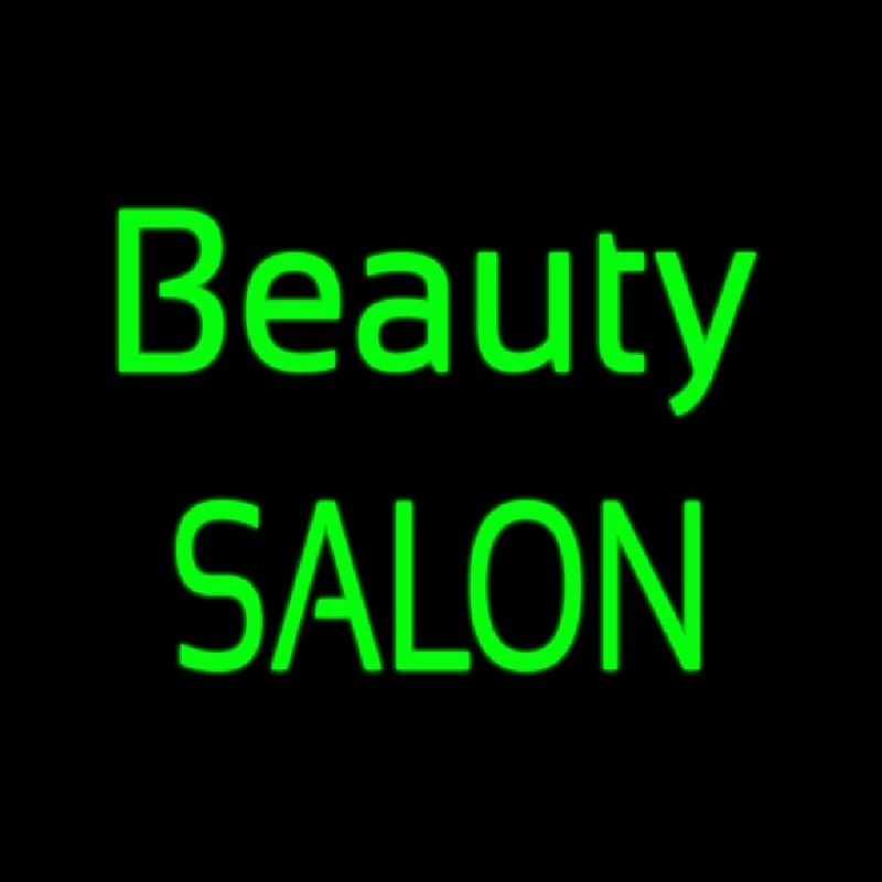 Green Cursive Beauty Block Salon Neonkyltti