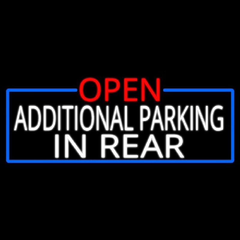 Open Additional Parking In Rear With Blue Border Neonkyltti